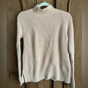 Gap Pink Mock Neck Ribbed Knit Sweater, Size Small